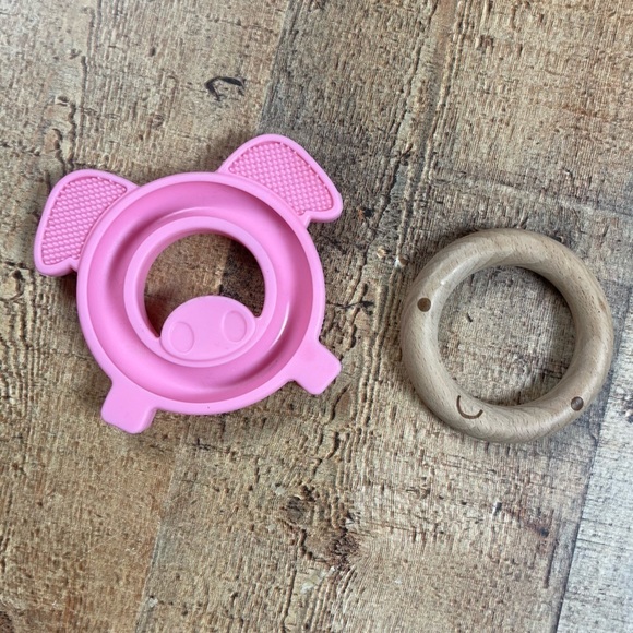 Mushroom Teether Nuby Wood Pig Teether Butterfly Popsicle Pop Its Toys Baby - Picture 3 of 7